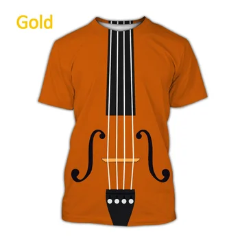 2022 Ljeto Novi Violinu 3D Štampanje majicu Muškaraca i Žena je Muzički Instrument Štampanje Muziku majicu