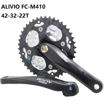 Za Shimano ALIVIO FC-M410 Bicikl Crankset 8/24 Brzinu Hollowtech Crankset 170mm 42-32-22T MTB Bicikl Chainwheel FC M410 Crank Dio