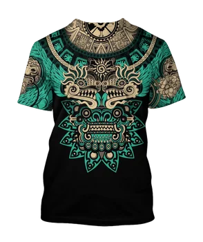 Ljeto Trend Harajuku Meksički Aztec Quetzon Ljudi je Opuštena majicu Ulične Mode Klasik Retro O-vrat Slobodi Viši 3D Odštampao Top