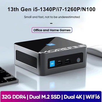 Morefine 13 Gen Informacije i5 1340P i7 1260P N100 M9 M8 Džepu Mini PC DDR4 NVME Dvojno HDMI2.0 2.5 G LAN Igrač Mini Kompjuter WiFi6