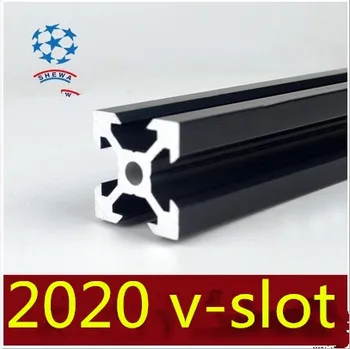 2020 aluminijuma ekstruzija profil evropska standard 2020 v-slot crni dužinu 350mm aluminijuma profil tezgu 1pcs 350mm 370mm