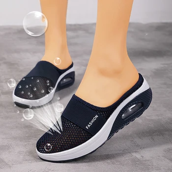 Žene Sandale Mode Žena Slajdove Klinova platformke Sandale Ženske Cipele za disanje Mreža Lagan Dame Obuće