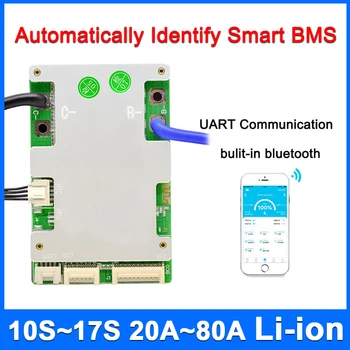 JBD Pametan BMS za Li ion Baterija 10 da 17S Baterija Sistema Upravljanja sa UART Komunikacije Izgradio u Bluetooth Zaštititi Odbor