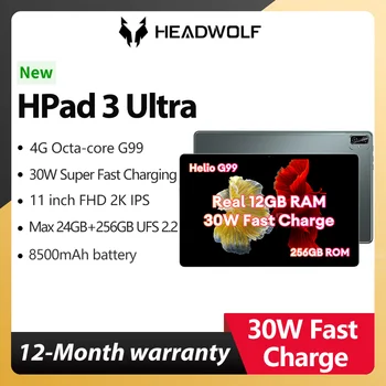 HEADWOLF HPad3 Ultra Android 12 Tableta 11 cm MTK G99 Okta-core Max 24GB Ram 256GB Rom Telefon Tableta PC 8500mAh 30W Naplaćivati
