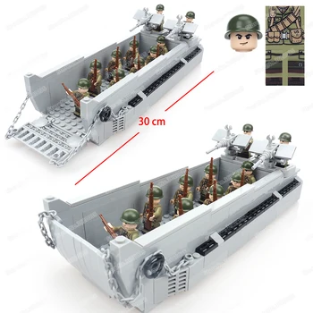 Vojska NAS LCVP brodova Blok WW2 Vojnik Ličnosti Oružje Slijetanje Bitku Poseban Vojni Model Dijete Poklone Igračaka