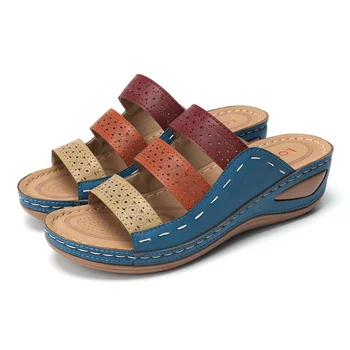 Ljeto Klinova Cipele za Žene Papuče sa Štiklama Sandale Tobogan Šivanje Žene Plaži Cipele