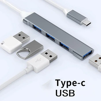 4Port USB 3.0 Čvorište USB Čvorište Srednje Brzine Tip C Razdjelnik Adapterima za PC Kompjuter Pribor Multiport ČVORIŠTE 4 USB 3.0 2.0 Luke