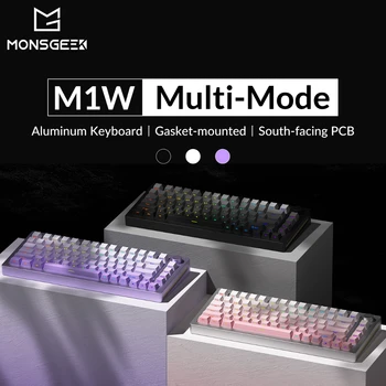 Akko Monsgeek M1W Tastaturu 75% Više načina Aluminijuma CNC Mehanički Tastatura je Otišao-Planine Sa Strane-odštampali Sija kroz Keycaps