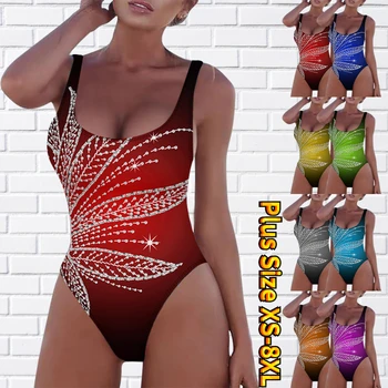 Novi Opušteno Odmor / Moderne Kostima Žena je Normalno Kupaći kostim Otisak Beachwear Kupaći SuitsOne Komad Monokini Kupaće Kostime