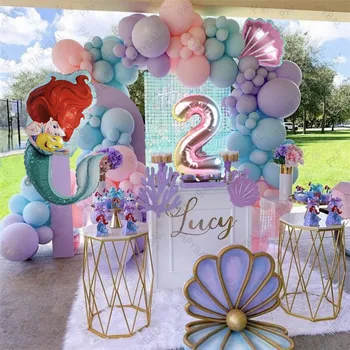 105pcs Disney Sirena tematskoj Žurci Balone 32inch silazna putanja Broj Folije Balon Za Djecu Rođendan Decors Bebu Globos