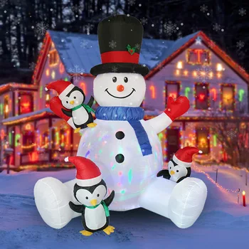 Božić Naduvavanje Snjegovića Pingvin je Namjestio Arhat sa DOVEO Svjetla na Otvorenom Zabavu Božićni Ukras za Kući Vrt Dvorištu Rekvizite