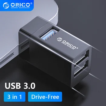 ORICO 3 u 1 USB 3.0 Mini Čvorište USB 2.0 Razdjelnik Srednje Brzine Proširena 3-USB Port za Desktop Laptop PC Besplatno voziti
