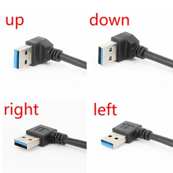 USB 3.0 Produžni Kabel Gore Dolje Lijevo Uglom Od 90 Stepeni Muškarca Sa ženom Super Brzinom 5Gbps USB Podatke Prevod Naplaćivati Kablove