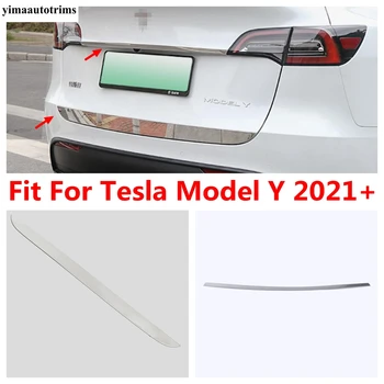 Zadnji Rep Vrata Striptiz Pratiti Gepek Ukras Pokriti Pribor Za Trim Za Tesla Model Y 2021 2022 Nerđajućeg Čelika Eksterijer Pribor
