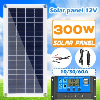 300W Solarne Ploče Kit Potpuno 12V USB Sa 10-60A Kontrolor Solarnim Ćelijama Auto Jahtu KAMPERA Brod Moblie Telefon Otvorenom Baterija Zalihe