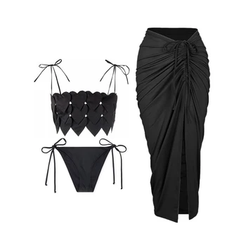 Mode Čvrst Boji Breskve Srce Dizajn Bikini Set Kupaći Kostim Dva Komada Tankini Leta Čvrst Je Gurnuti Gore Žene Kupaci Kostim