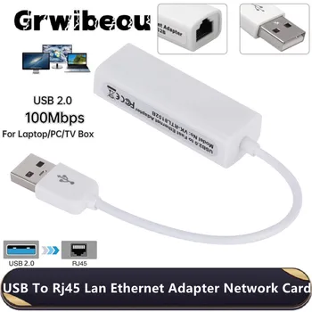 Grwibeou USB 2.0 Mreže Karticu USB 2.0 da RJ45 Ethernet Lan Adapter kablovsku 10/100Mbps za Pobjedu 7 8 10 XP Mac PC Laptop Besplatno Vozač