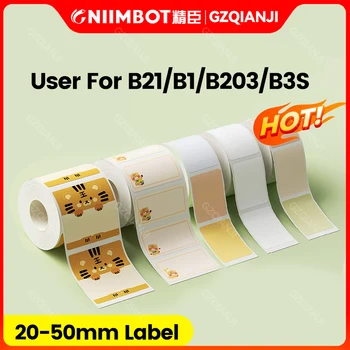 Niimbot Službene Termalni Naljepnicu Papir Etiketu Boja Bijele Papire Rolls 20-50mm Otisak Širina za B1 B21 B3S Etiketu Printer Tvorca