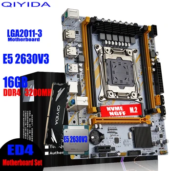 Qiyida X99 matičnu ploču set E5 2630V3 1x16GB DDR4 REGECC pamćenje cpu kombinacija kit PCI-16 USB3.0 Server M-ATX E5 D4