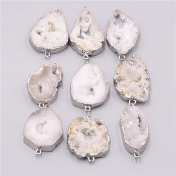 Prirodno bijeli biser kamen veza neku novu srebrne boje nepravilno narukvicu Pribor druzy kristal kvarca veza privjesak šarm
