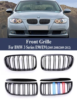 Prednji Branik je Ljubazno Facelift Rešetku Pokriti Refiting za usne Crni M Boja Trke Roštilj Za BMW Serije 3 E90 E91 2005-2012 328i 325i