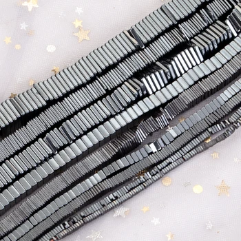 Prirodno Kamen Perle Stan Kvadratnih Pahuljice Crni Hematit Slobodi Letac Perle za Nakit Pravi DIY Narukvicu Ogrlicu Pribor