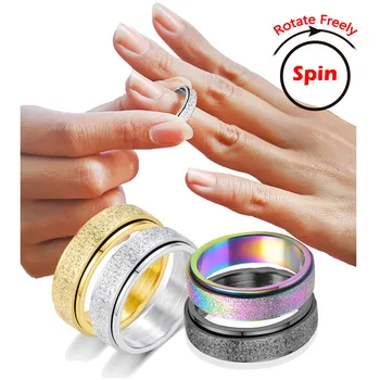 Anksioznosti Fidget Prstenje za Žene Vrti Malecka Rotirajući Titanijumski Nerđajućeg Čelika Protiv Stresa Oslobodi Pribor Prsten Za Muškarce