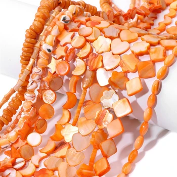 Novi U Prirodni Orange Žutu Boju Oklop Perle Nepravilno Krst Plam Stanju Oklop Perle Majka Pearl Perla za Nakit Pravi DIY
