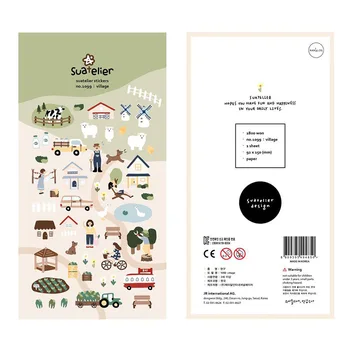 Korejski Uvoz Originalni Suatelier Selo Farmu Dnevnik Crtani Ukrasni Papir Naljepnice na Albume DIY Dnevnik Album Držati