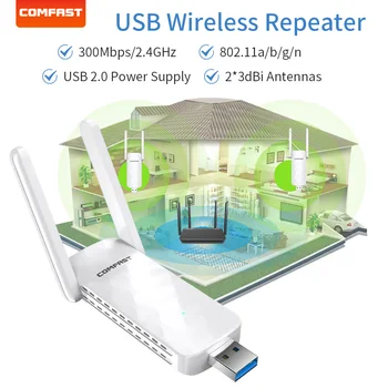 COMFAST USB Wifi Ponavljac 300M Wi-Fi Signal Buster 2.4 G Bežični Extender 2 Antenu Domet Wi-Fi Repiter Za Drona Produžiti