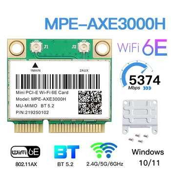 Tri Bend 5374Mbps WiFi 6E AX210 Mpe-AXE3000H/ AC7265 Bežični Karticu BT 5.3 Za Mini PCIE Wi-Fi Adapter Win10 Za Desktop/Laptop