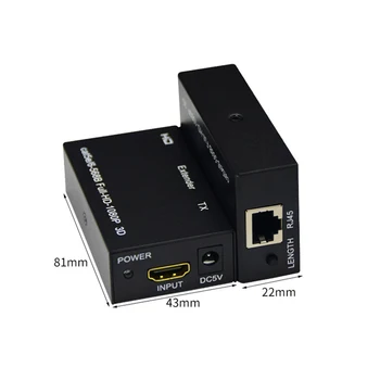1 Par 1080P FHD HDMI-kompatibilni da RJ45 60M Extender Razdjelnik Pošiljaoca&Prijemnik Preko Ethernet MAČKA 5E/6 za TV PC Laptop HDTV