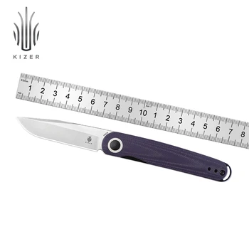 Kizer Mini Nož Lignjoslav V3604C1 2022 Novi Nož sa Ljubičastim G10 Podnijeti i 154 CM Čelika Oštrica na Kampovanje Alat