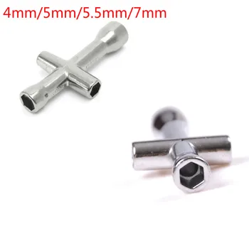 1pcs Prenosni Silver Mali Križ Ključ Utičnice 4mm/5mm/5.5 mm 7mm Gumu Orah Uklanjanje Alat Za HSP Model