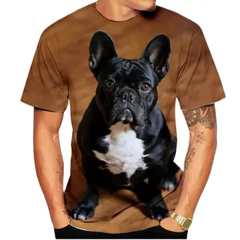 Životinja francuski Buldog 3D Otisak Majicu za Muškarce Ljeto Žene Ljudi je Kratki Rukav O Vrat T Majice Opušteno Tee Najviše Mušku Odjeću