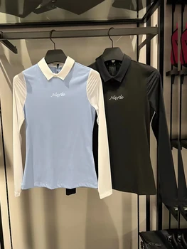 Novi Golf Odeću Žena je Led Silk Dugi Rukav majicu, Brzo Suho za disanje Polo Vrhu Otvorenom Opušteno krema za Sunčanje Loptu Odijelo