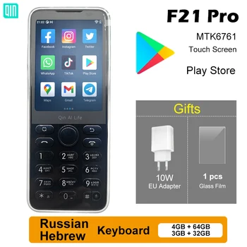Qin F21 Pro Globalne Verzija ruski hebrejski Dugme Pametan Dodirni Ekran Telefon Wifi 2.8 Cm 3GB + 32GB / 4GB 64GB Igrati StorePhone