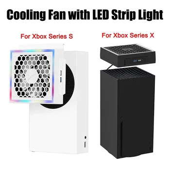 Za Xbox Niz S / X Hlađenje Fan Hladnjak sa DOVEO Striptiz Svjetla 2 USB Portove 5V 2.4 Igra Konzolu Strani Hladnjak 7 Osvjetljenje Nacina