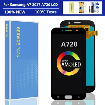 100% OLED/Originalni LCD Za Samsung Galaksiji A7 2017 A720 A720F SM-A720F LCD Prikaži Dodirni Ekran Digitizer Skupština Zamjenu