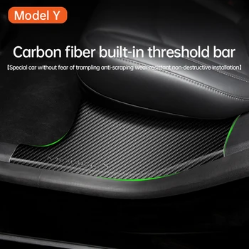 Tesla je Model T 3 Zadnji red Izgradio-u prag bar zaštitu karbonskih vlakana traka dobrodošli pedale model 3 Y 2021-2023 Dodatak popravka