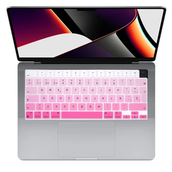 Boja Silikonske španski/Čileu Tastaturu Kožu Pokriti MacBook Novi Pro 14 2021 A2442 M1 Čip Pro16 M1 Max A2485 Tastaturu pokriti