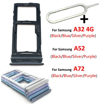 Originalni Novo Za Samsung Galaksiji A32 4G A52 A72 Zamjena Popraviti SIM Karticu Slot SD Kartice Poslužavnik Držač Adapter + Pin ( Dvojno Karticu )