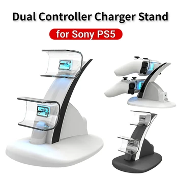 HBP-253 Dvojno Kontrolor Punjač Stajati za Sony PS5 Gamepad Bežični komandu ručicu Naplaćivati Doku Kolevka Hlađenje Fan Držač Pribor