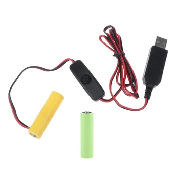 USB da 3V (2x1.5V) LR6 AA Glupane Baterija Eliminator Kablovsku m/ Prekidač za Svetlo