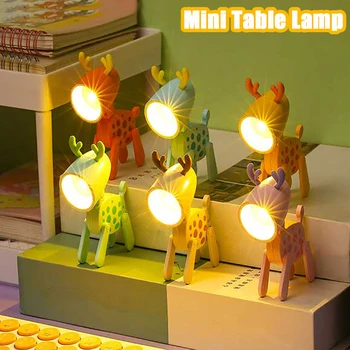 Doveo Mini Svetlo Kreativni Crtani Rasklapanje Sto Lampu Djeca Sobi pored Kreveta Sobi Ukras Svjetlo DIY Desktop Ornament Lampu