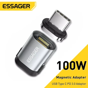 Essager 100W Magnetno Adapter 24Pins USB Tip C PD 3.0 Brzo Glavni Kabl Pretvarač za Ipad Pro Macbook Magnet Adapter Konektor