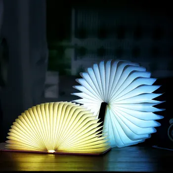 3D Kreativan je Vodila Knjige Svetlo Prenosni Drvene 5V Usb Puni Magnetno Foldable Stolu Sto Lampu Kući Ukras 5 Boja