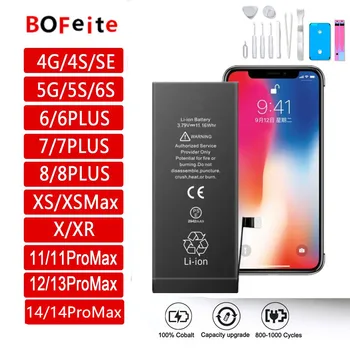 BoFeite Originalni Zamjena Baterija Za Apple iPhone SE 2020 6S 6SP 7 8plus X XR X MAS 11 12 13 14 PRO MAX Telefon Baterije