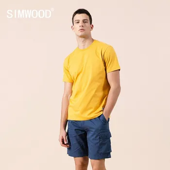 SIMWOOD 2023 Ljeto Novi Čvrst majicu 100% Pamuka Compact-Siro Vrti O-vrat Najviše Visokog Kvaliteta, Plus Veličine Odjeću SI980698