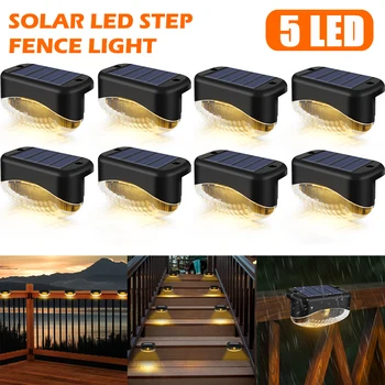 5LED Super Bistar Korak Svjetlo Solarne DOVEO Svjetla terasa Dekor Ogradu Svjetla IP65 Vodootporan je, Stepenice Svjetlo Za Vrt Svjetlost